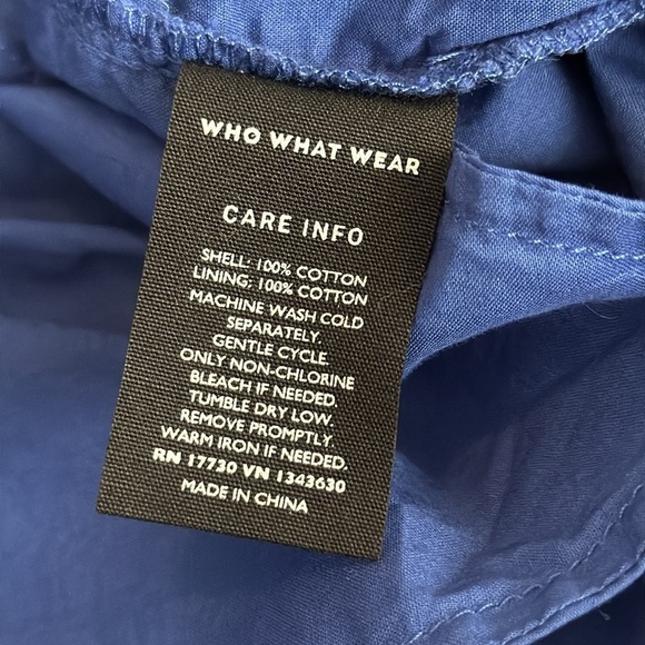 Who What Wear Sleeveless Eyelet Mix Ruffle Dress in Blue Size Large - Picture 9 of 9